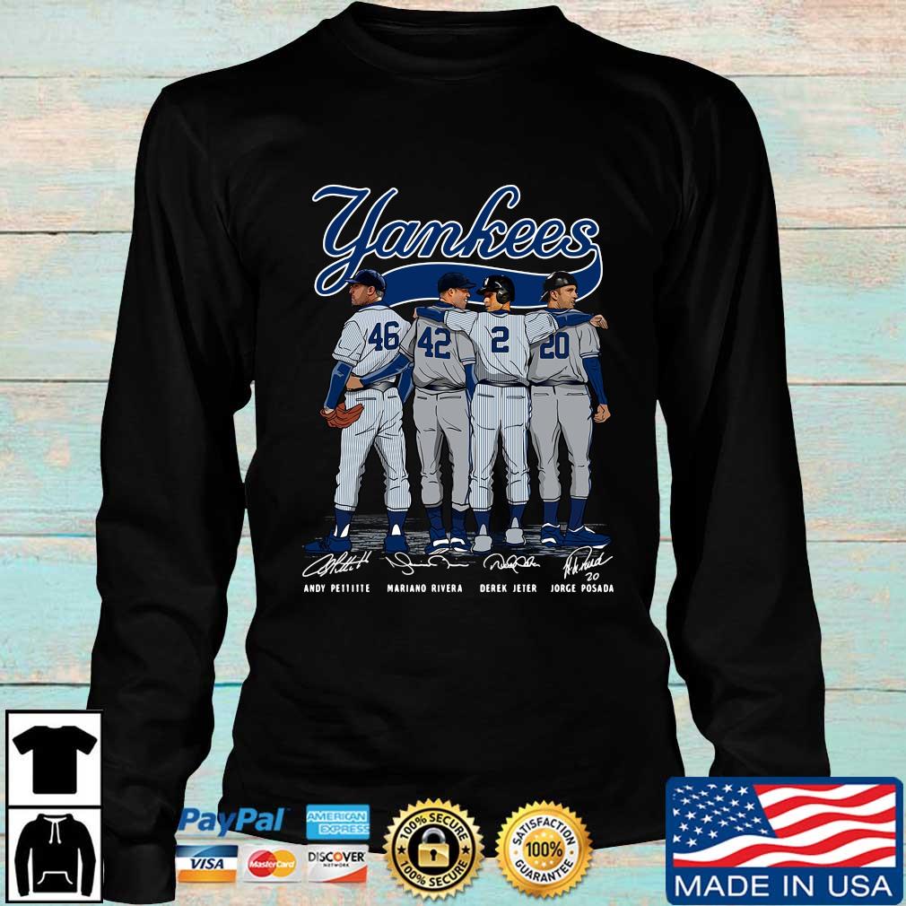 Gildan, Shirts, Ny Yankees Nwot Andy Pettitte Mariano Rivera Derek Jeter  Signatures Shirt