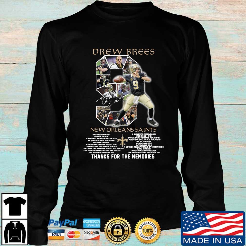 Drew Brees New Orleans Saints 2006 2021 thanks for the memories shirt,  hoodie, sweater and v-neck t-shirt