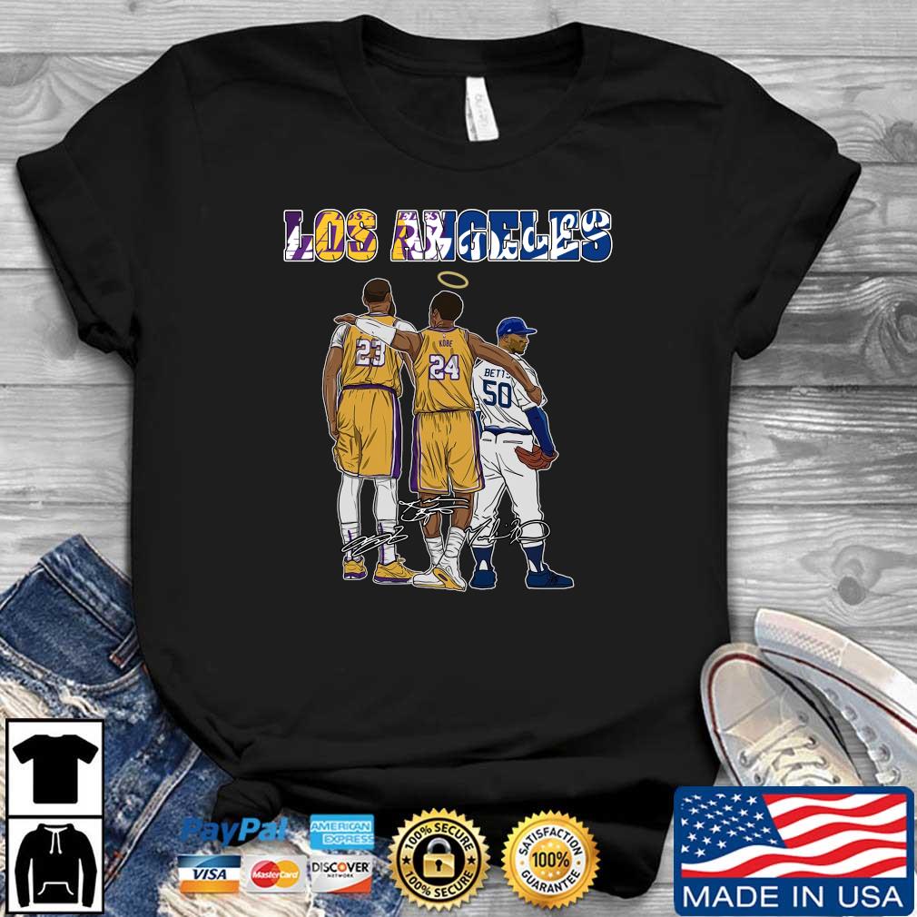 Official los Angeles Lakers Kobe Bryant Lebron James And Dodgers Betts T  Shirt, hoodie, sweater, long sleeve and tank top