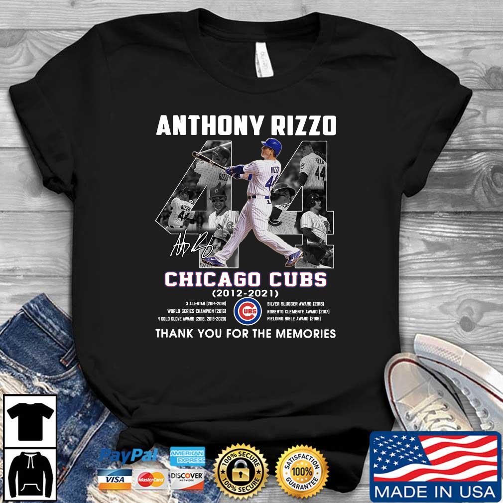 Anthony Rizzo Chicago Cubs 2012 2021 thanks for the memories signature shirt