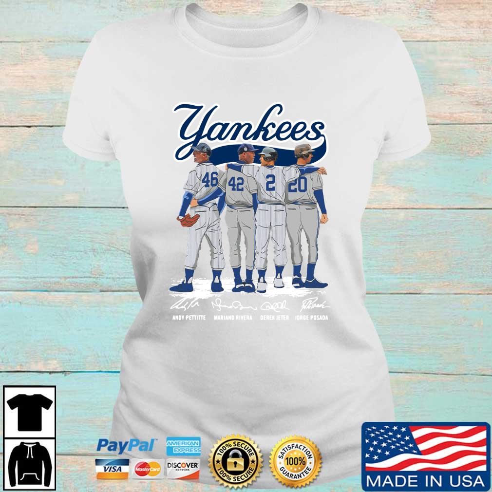 New York Yankees Andy Pettitte Mariano Rivera Derek Jeter Jorge Posada  signatures shirt, hoodie, sweater, long sleeve and tank top